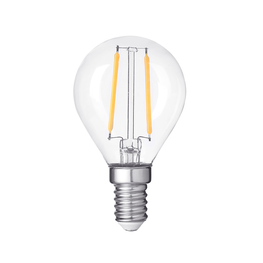 LED žarnica filament G45 E14 prozorno steklo zatemnljiva