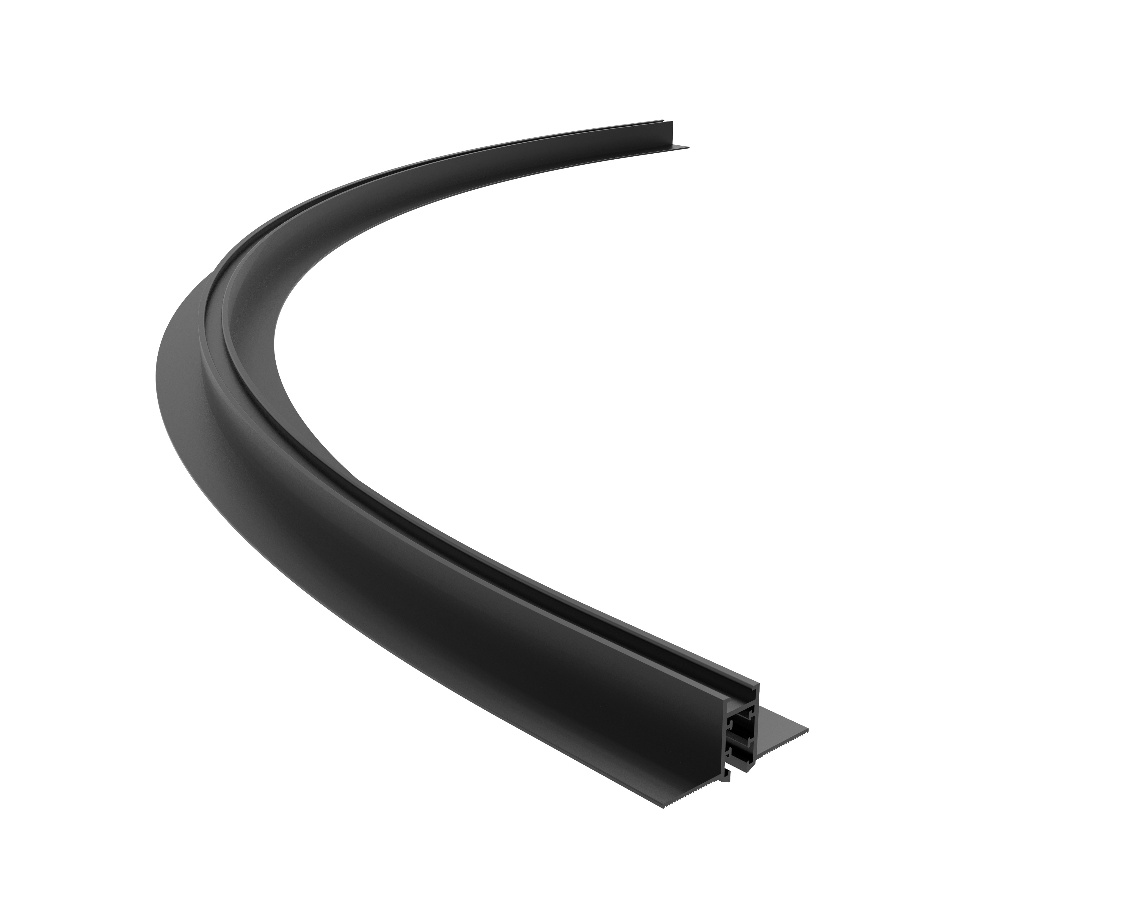 Șină Magnetică Curbă Orizontală 90° M05 Negru Optonica