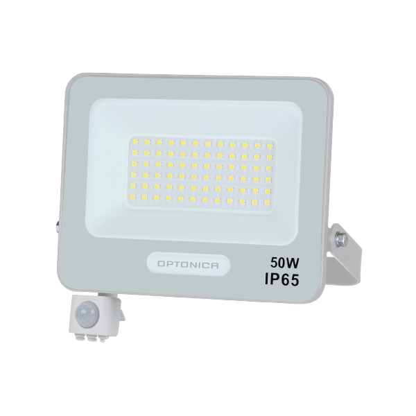 LED SMD reflektor IP65 bela ohišje s senzorjem