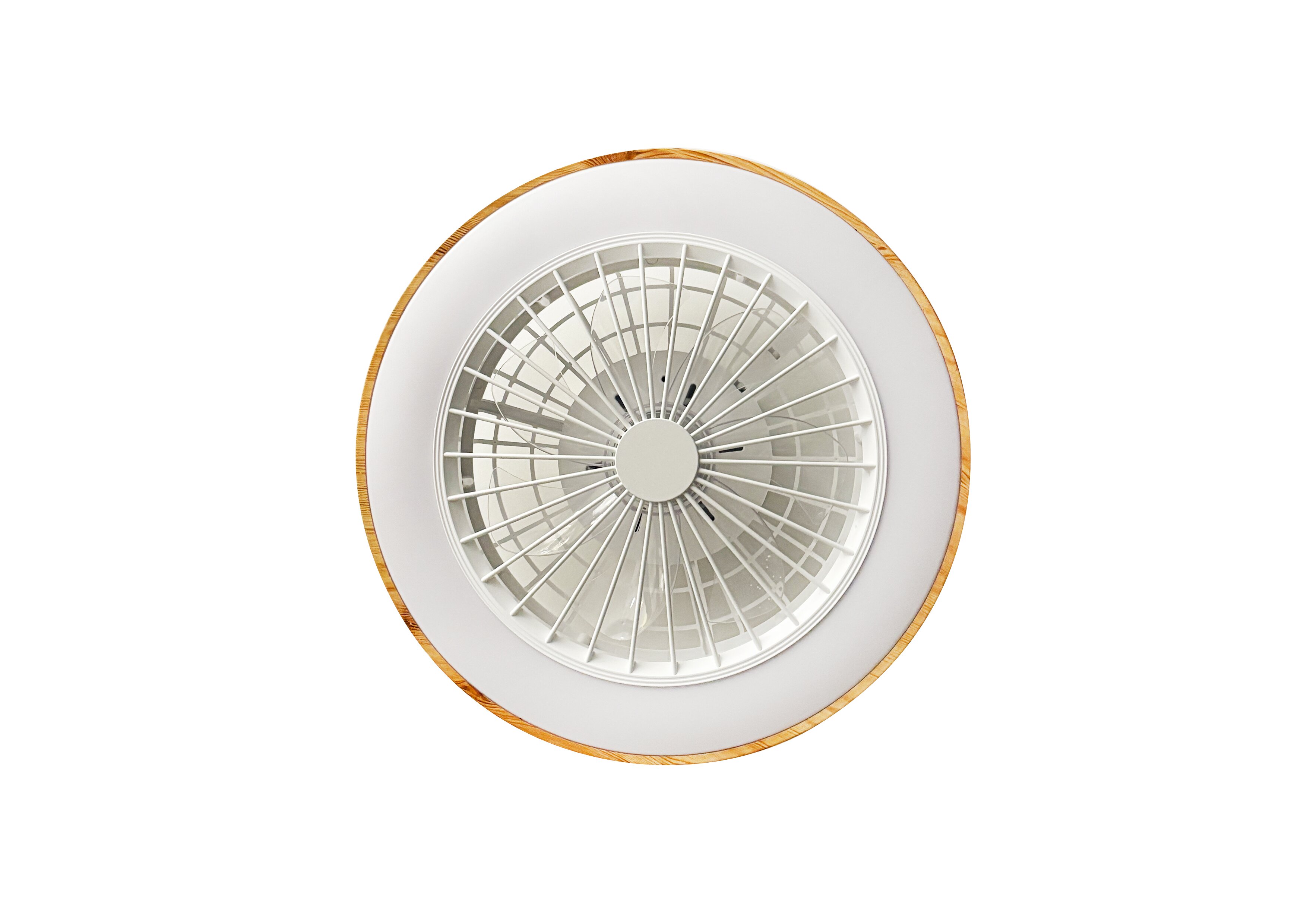 Ventilator de Tavan cu Plafonieră LED 36W 3CCT Alb/Lemn + Telecomandă