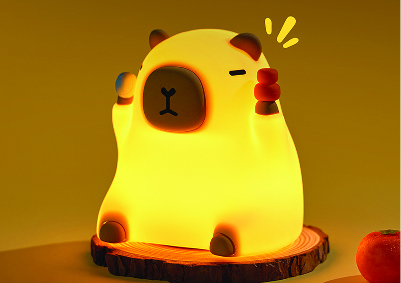 Lampă LED Decorativă Capybara 2W cu Baterie 1200mAh Lumină Caldă