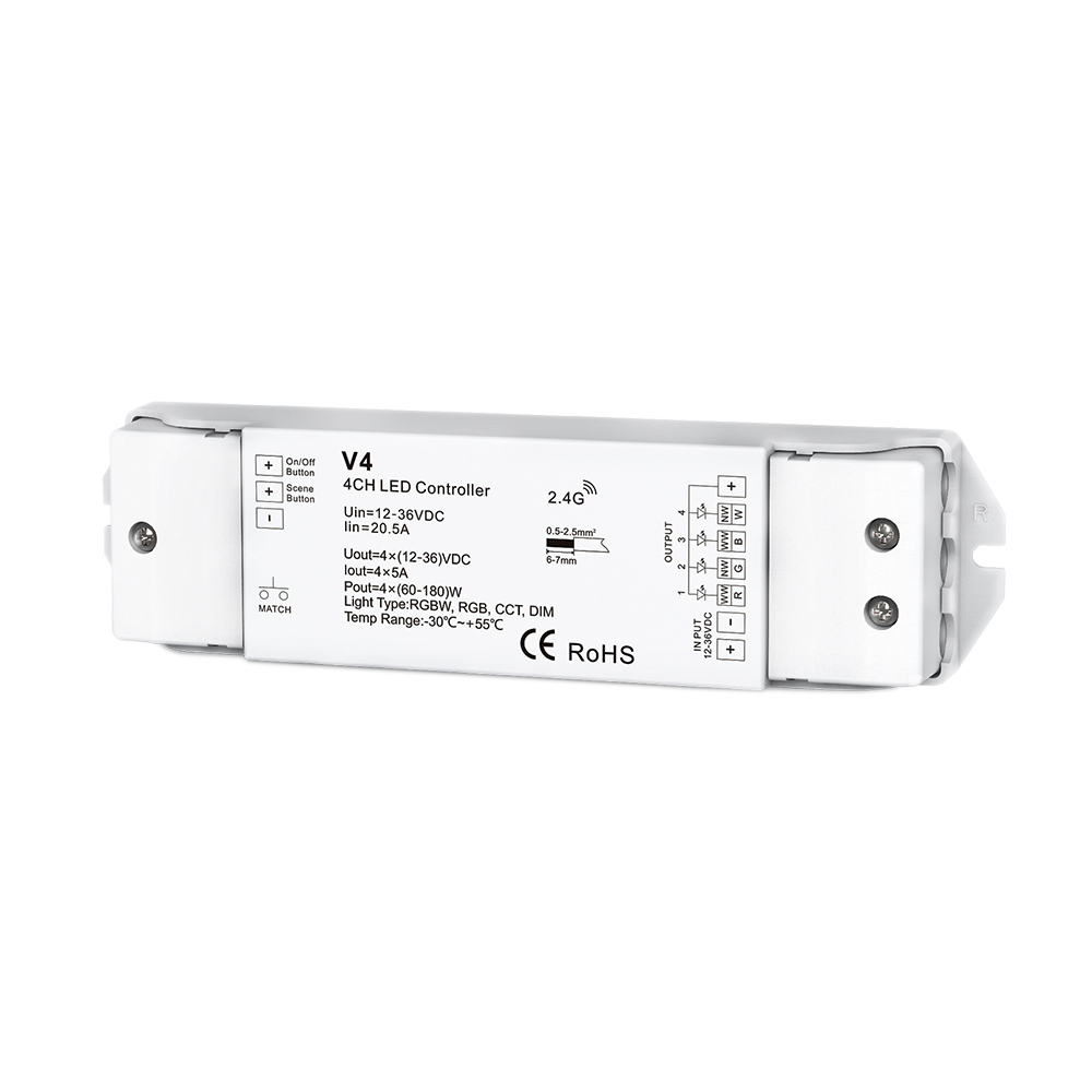 LED RGB/RGBW krmilnik 4CH 4*5A V4 konstantna napetost