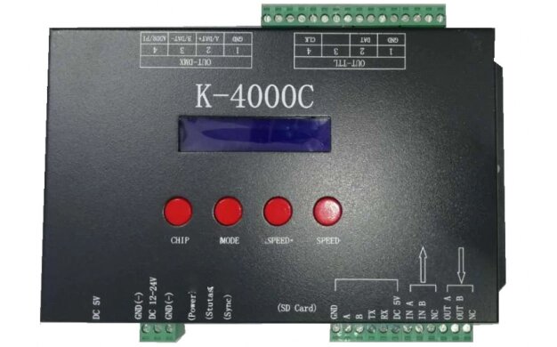 Controller DMX/SPI DC5V 4 Porturi Ieșire pentru Wall Washer LED Programabil Optonica