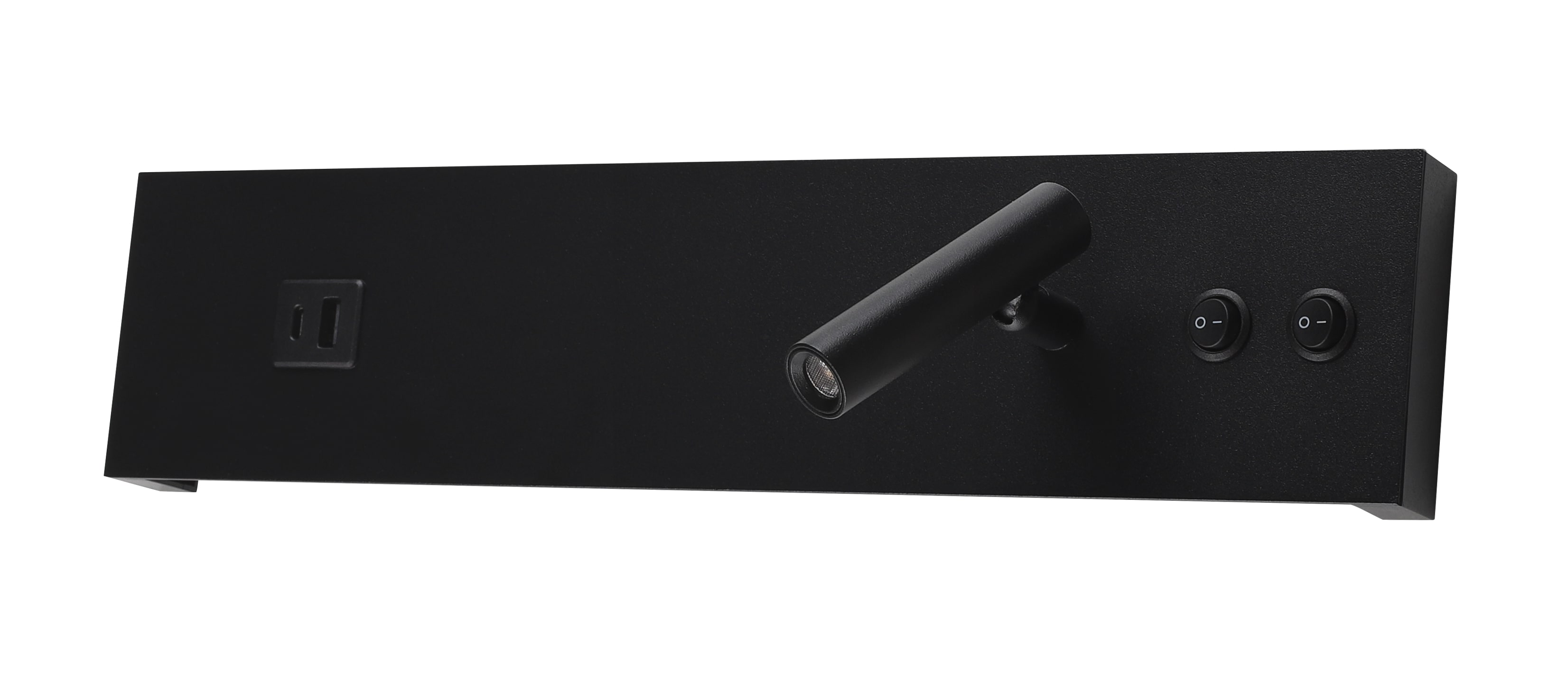 LED stenska svetilka 11W IP20 z ON/OFF stikalom + USB črna 3000K