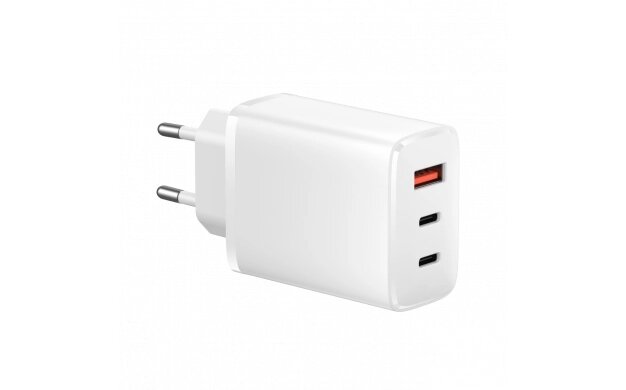 Încărcător Rapid GaN 65W Optonica Alb cu 2x USB-C și 1x USB-A
