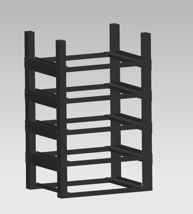 Rack Metalic Negru Stivuibil pentru Baterie VT48200B Optonica